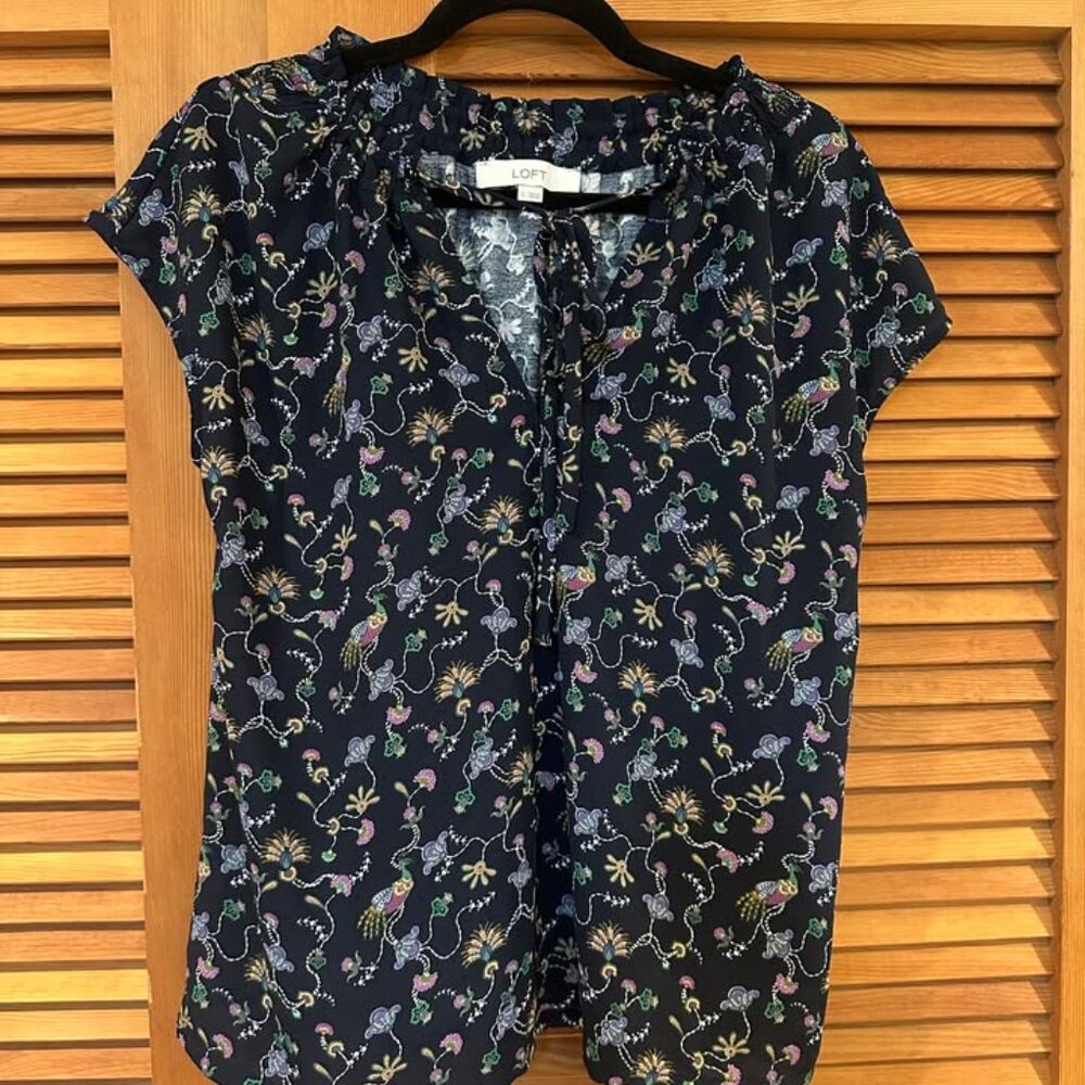 Loft Patterned Blouse - Women's S - image 1
